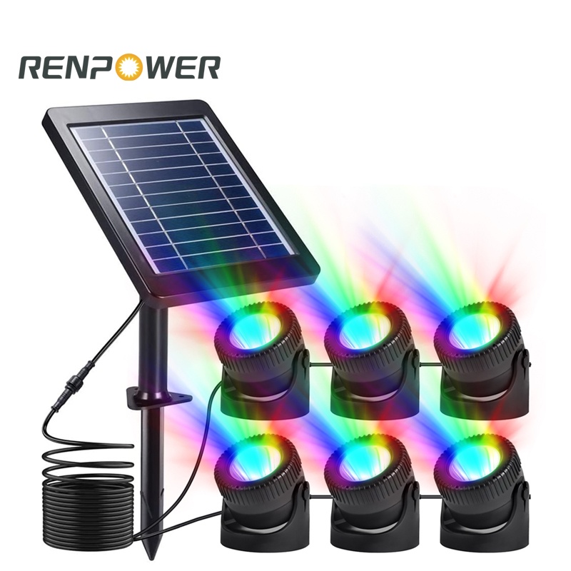 Nya solen LED -lampor IP68 Solar Underwater Colored Lights Outdoor Garden Pool Dekorativ belysning
